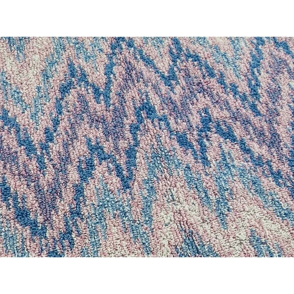 2 Vintage Royal velvet Fieldcrest washcloths rags Pastel pink blue Waves Zig zag